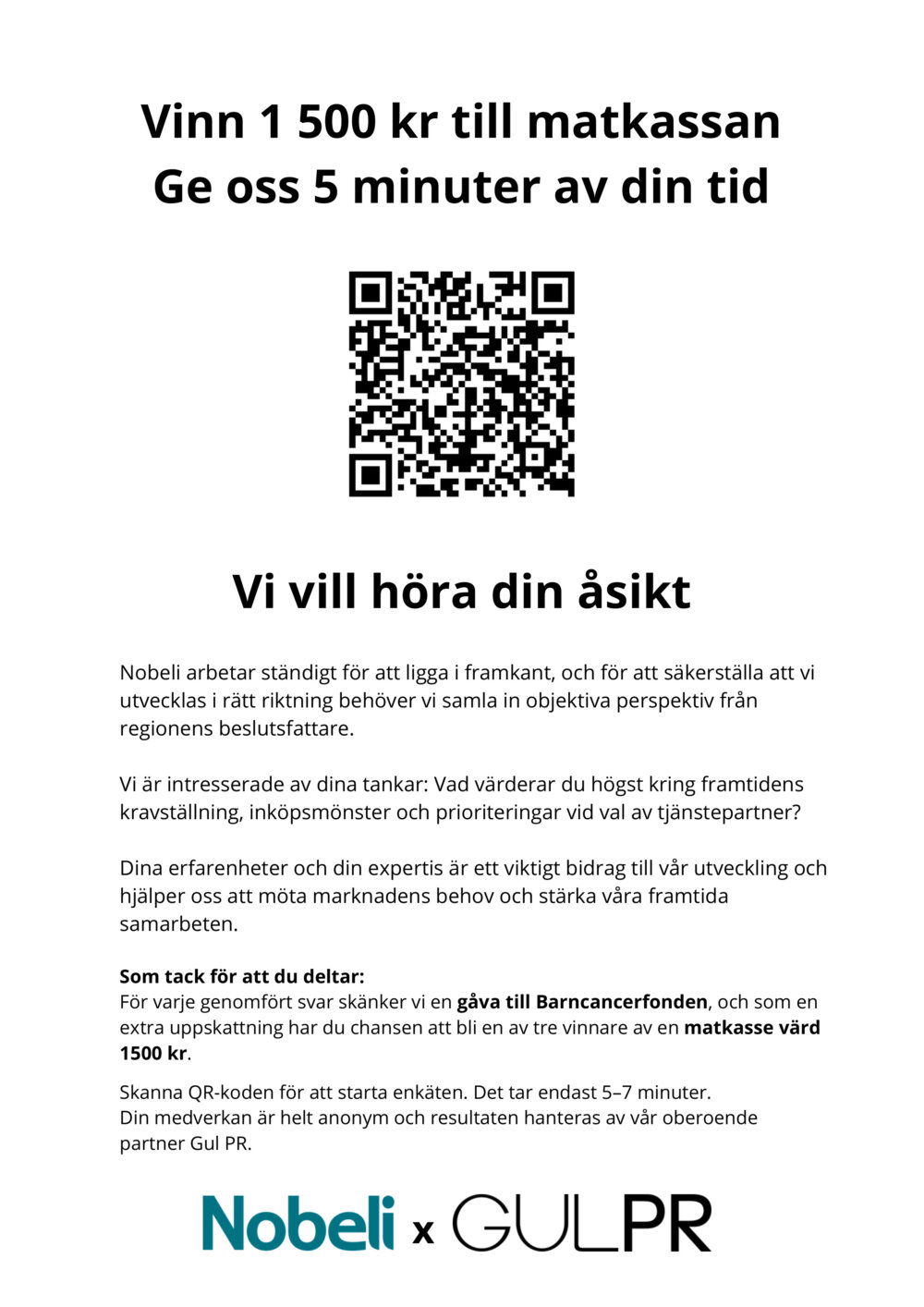 Hjälp din medlemskollega Nobeli att forma framtidens tjänster – och stötta Barncancerfonden